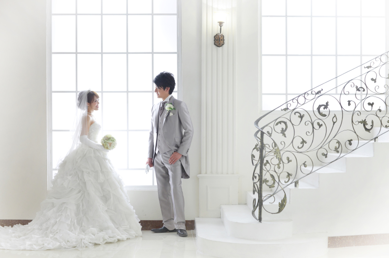 チャペルの階段前で･･･