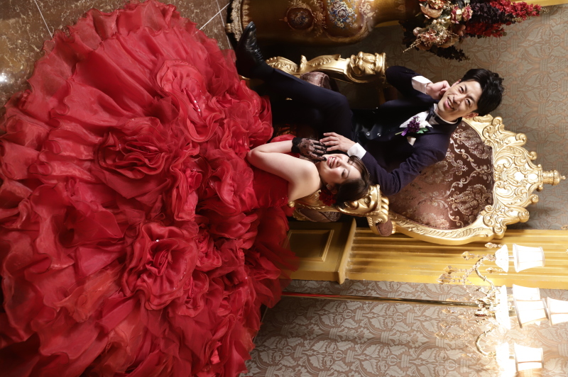 ドレスを広げて!