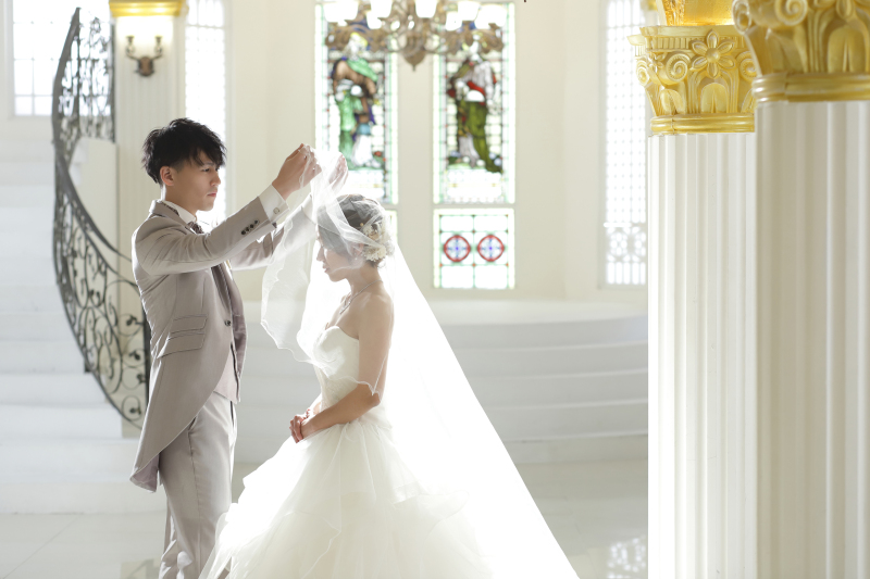 ベールアップ写真。