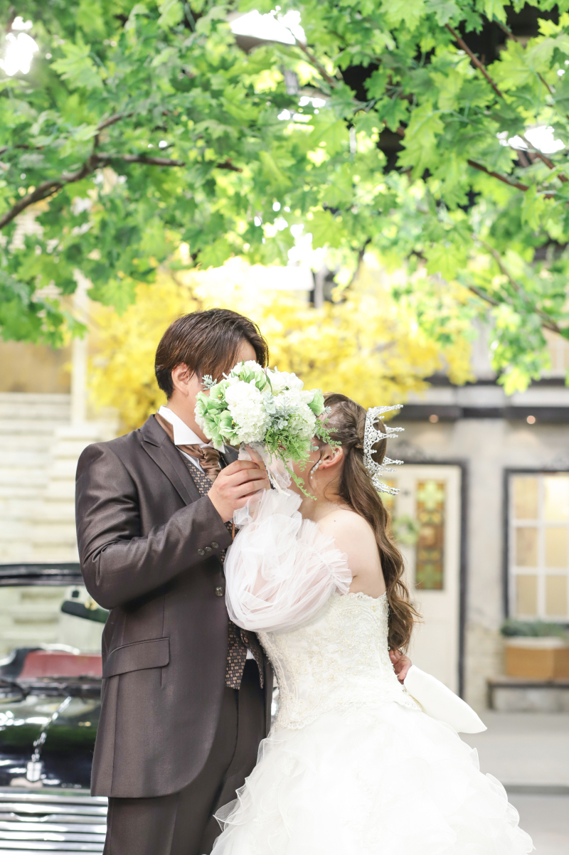 定番のブーケを活かしたショット。