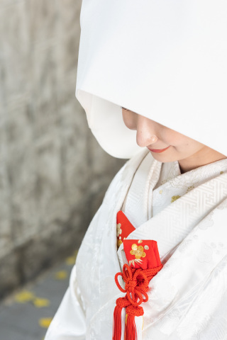 綿帽子から覗く笑顔が素敵