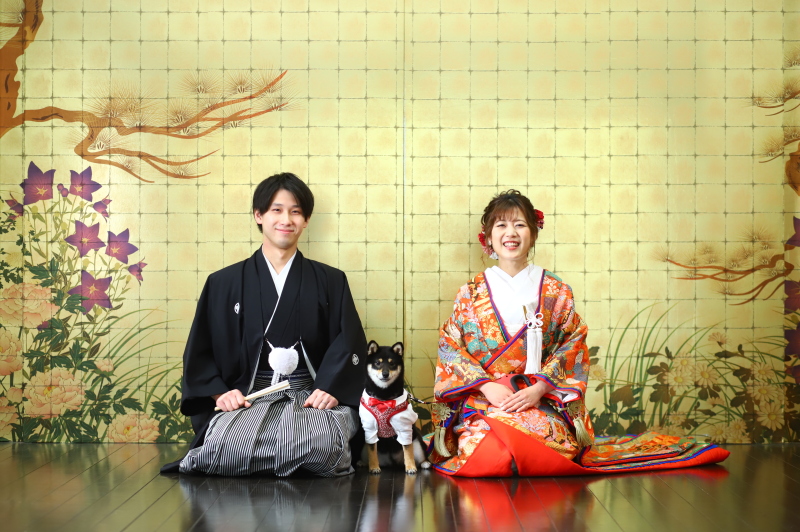 大好きなワンちゃん猫ちゃんと【秋のキャンペーン】和装か洋装どちらか1着>>美肌レタッチ付きデータ90カット込