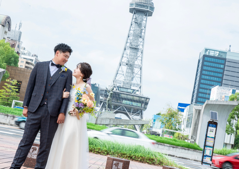 【久屋大通公園】ロケーション洋装１着｜衣装・ヘアセット・メイク・美肌レタッチデータ150カット込み
