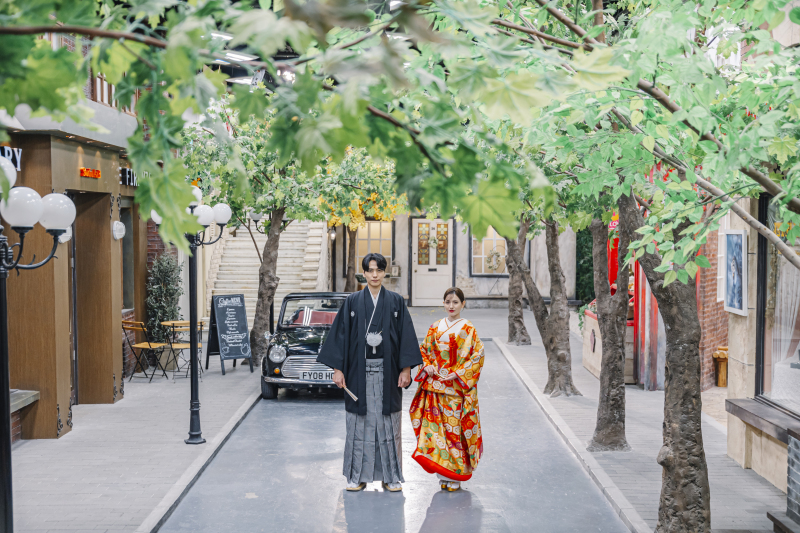 屋内スタジオで天気の心配ナシ！土日祝追加0円／和洋装２着▶美肌レタッチデータ80カット・衣装・着付・ヘアセット・メイク全部コミ♪