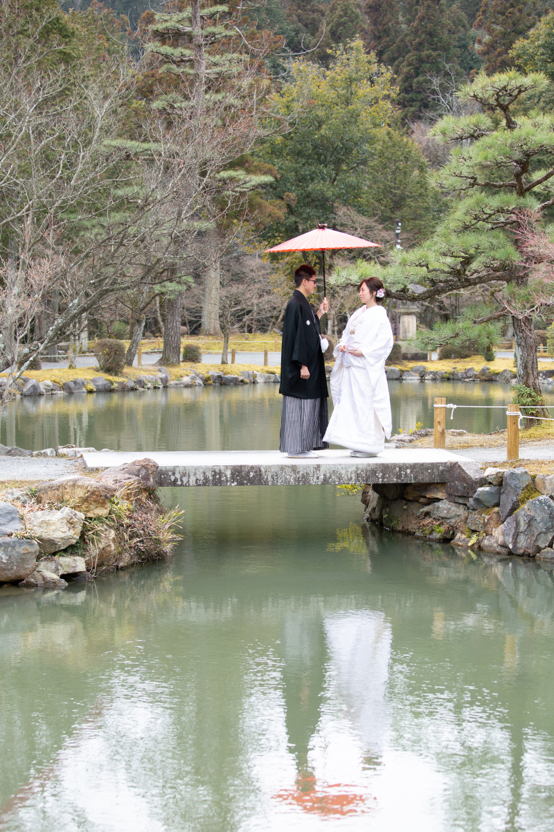 水面に映るお二人
