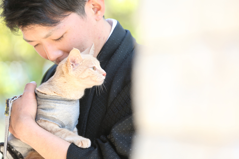 ねこちゃんと休憩するオフショットも