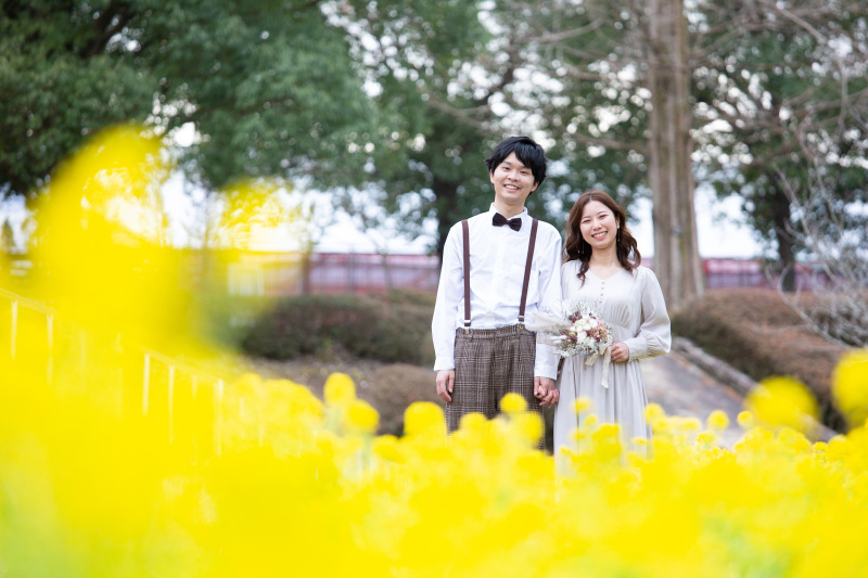 お花に囲まれて