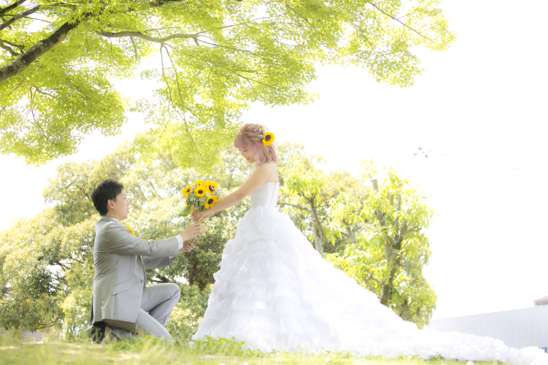 緑の中でプロポーズショット!