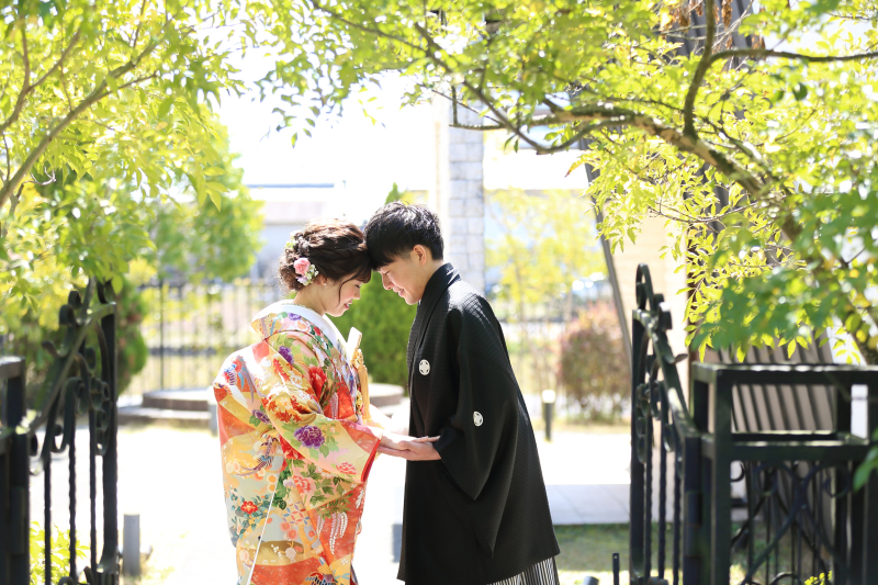 ガーデンでも、柔らかい光の中で撮影を。