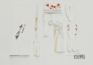 和装アレンジ【５点セット】白・赤絵柄