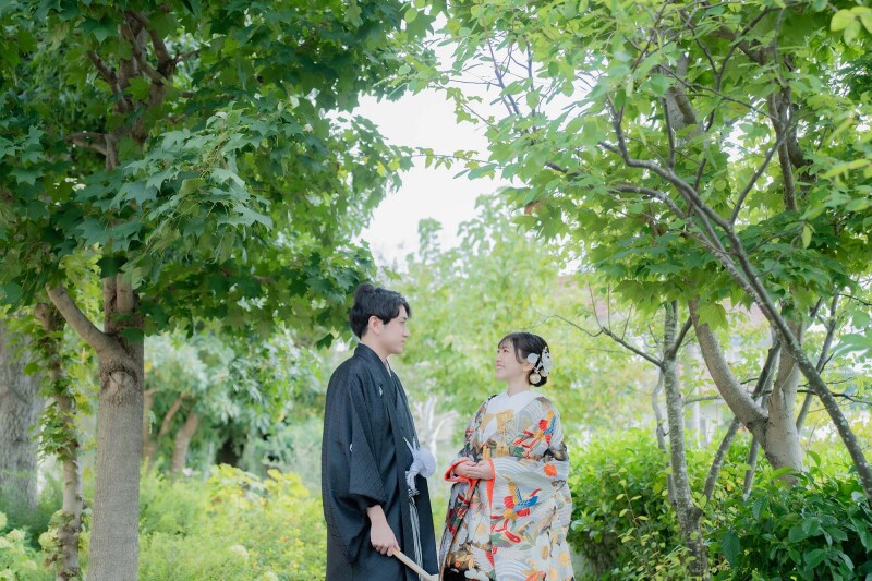 ガーデンで寄り添って