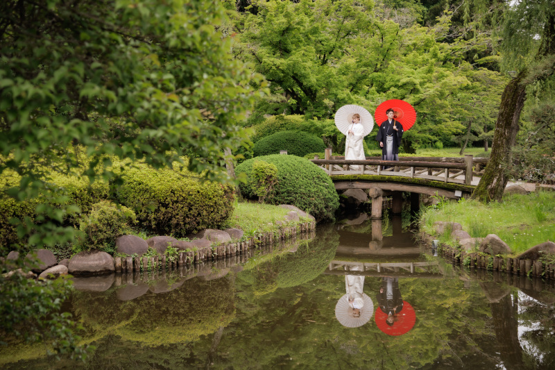 風情ある庭園で