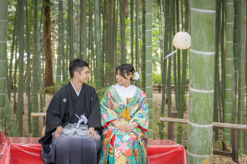 竹林に響くおふたりの笑い声 