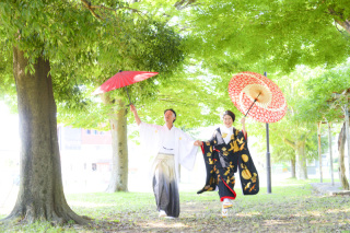 和装で前撮り♪