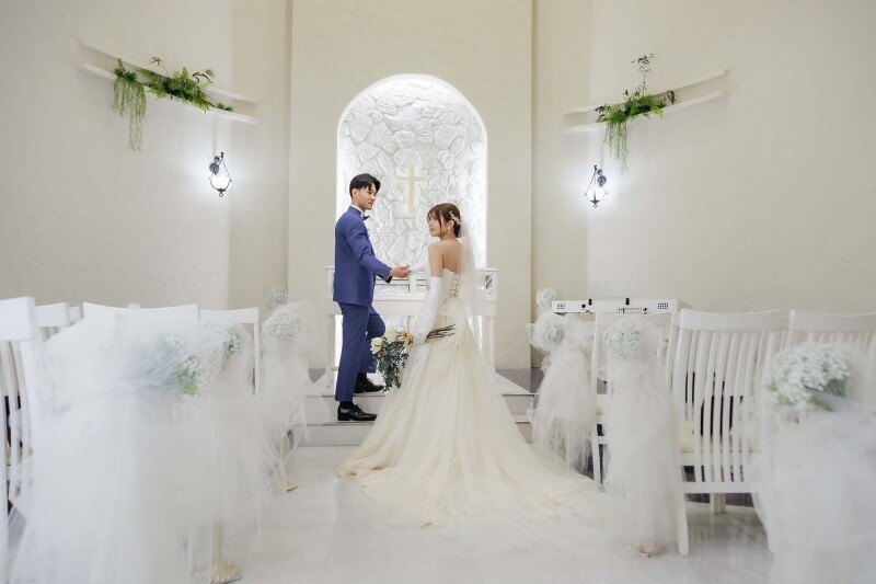 挙式前のロマンチックフォト