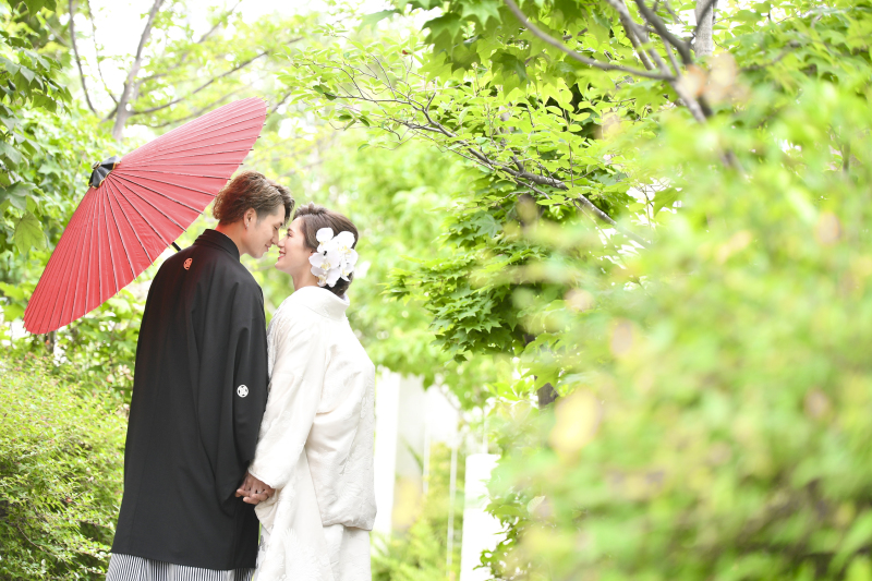 和装との相性も良いのガーデン撮影