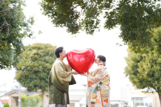 色打掛と紋付袴で彩る
