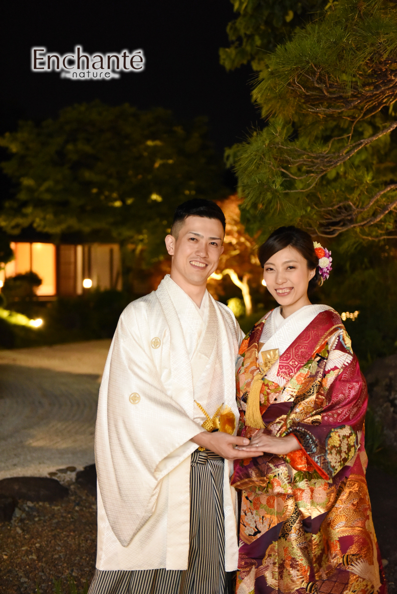 夜の日本庭園で!!