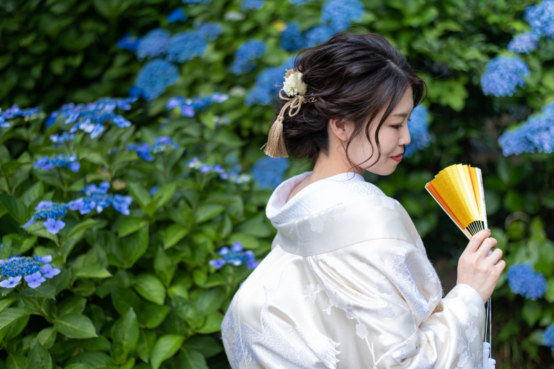 紫陽花×凛とした表情