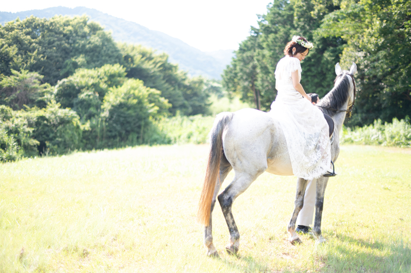 【乗馬ロケーション】 白馬と一緒にフォトウェディング -全カットデータ付き-
