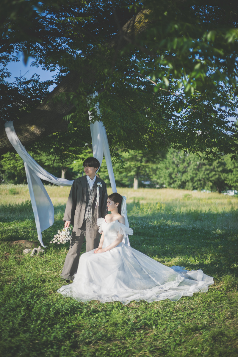 スタジオから歩いてすぐの、緑がたくさんの場所で