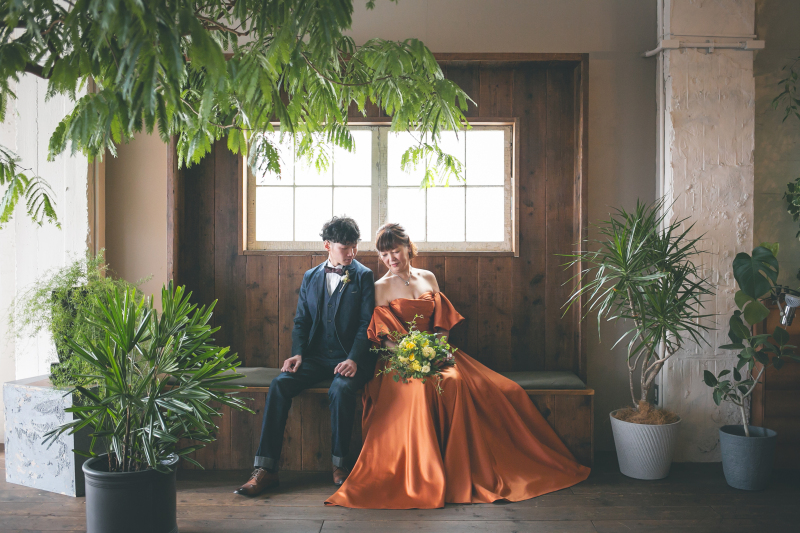 グリーンに囲まれたフォトウェディング