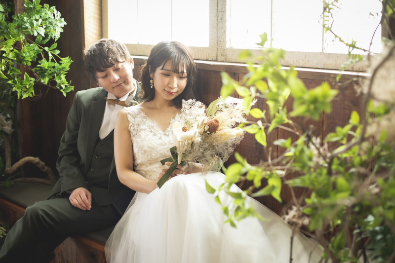 スタジオ撮影だけど、ガーデンみないな空間で♪