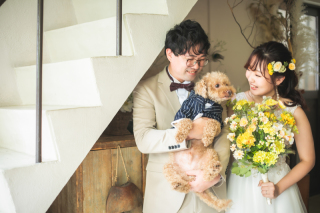 愛犬と一緒にフォトウェディング♪