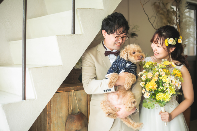 愛犬と一緒にフォトウェディング♪