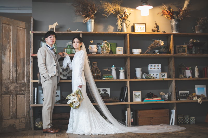 ロングベールを付けて大人っぽく