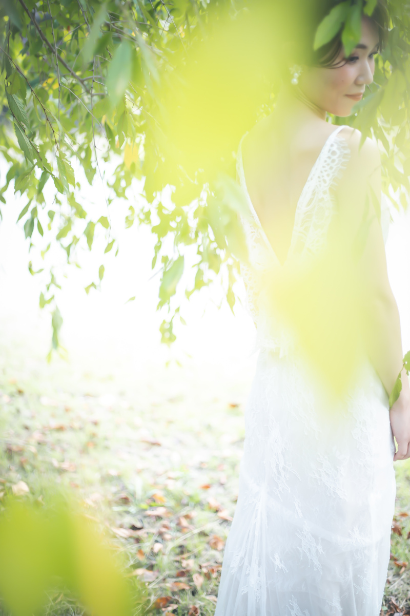 葉っぱごしのソロショット