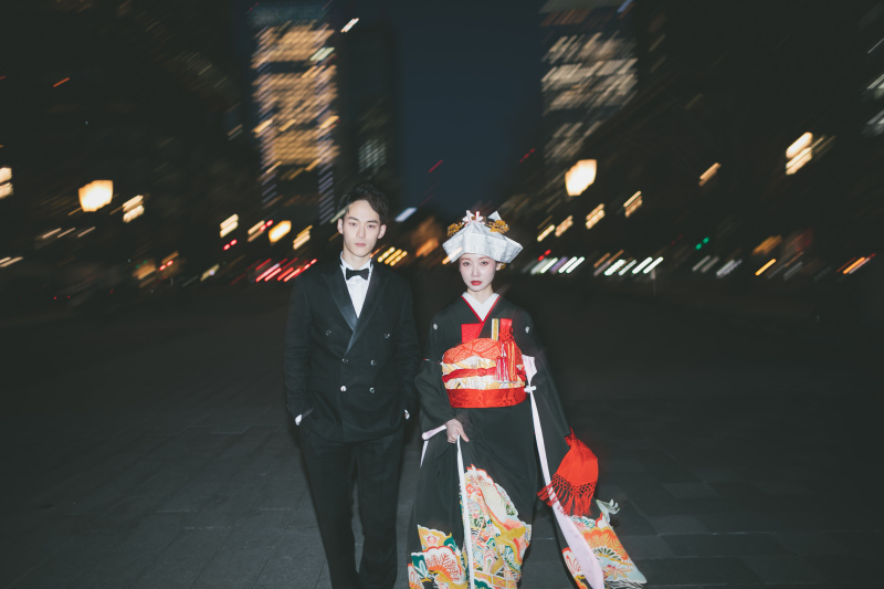 よく見る夜景とのショットではなく、動きを付けてみました。