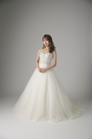 ハートネックアイボリーチュールAライン（WD00285）