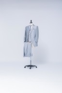 シルバー光沢　チェックタイ