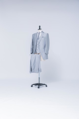 シルバー光沢　チェックタイ