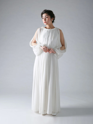 ラメシフォンロングワンピース（62890）