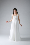 胸元クロスギャザー　ウエストビジュー（11409）