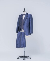 ネイビー　ドット柄ベスト