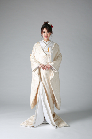 鶴・花 (生成り) WU00002