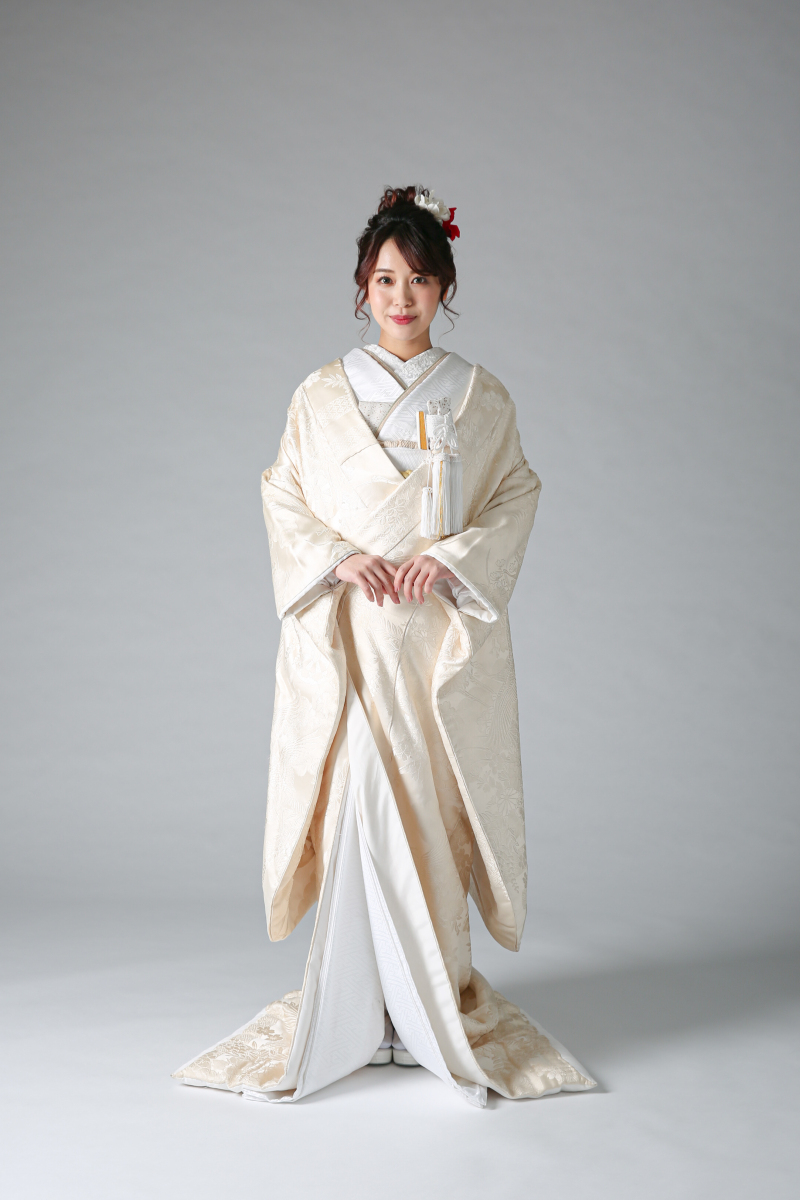 鶴・花 (生成り) WU00002