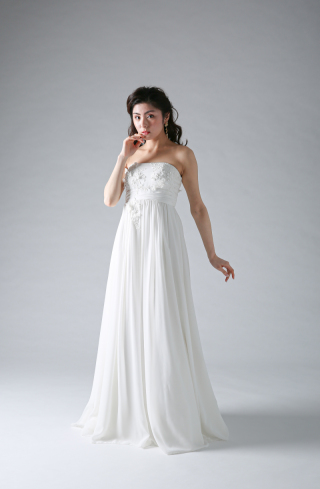 立体花ビーズ刺繍　ベルト切替（10651）