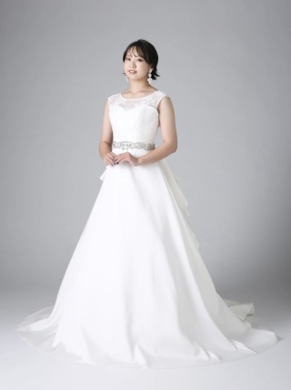 レースフレンチ後ろ深Vラッフル