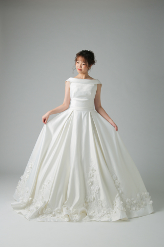 裾花モチーフオフショルダーAライン（63206）