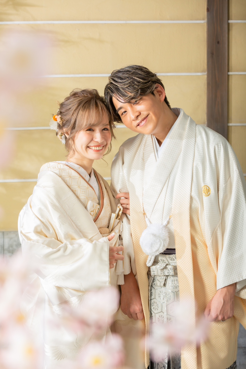 白無垢×桜が可愛い！