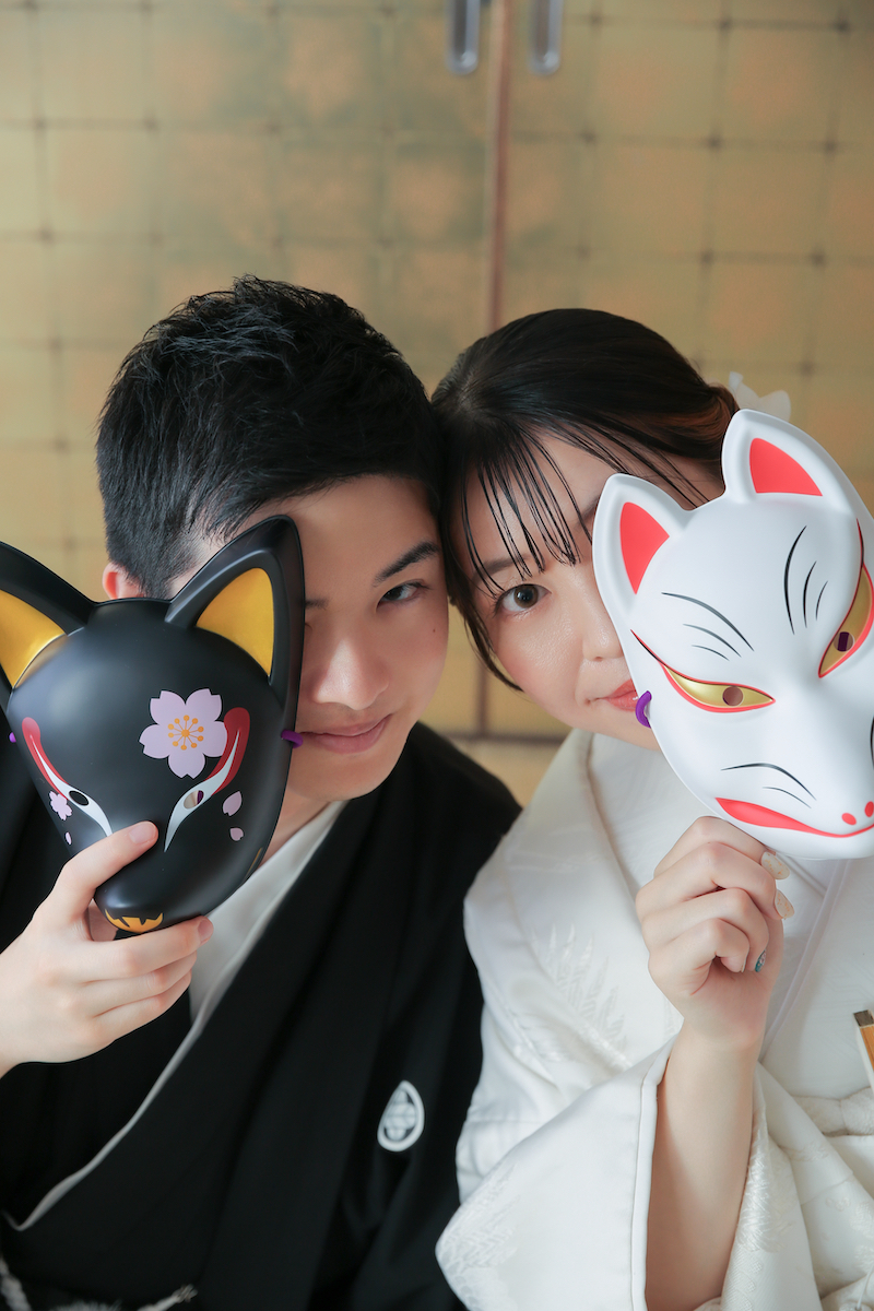 屋内庭園スタジオで和装フォト♡