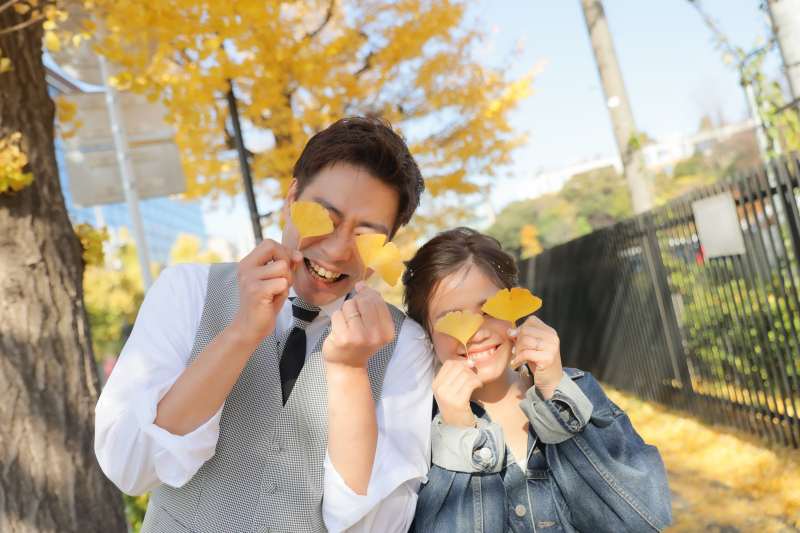 大きなイチョウと！