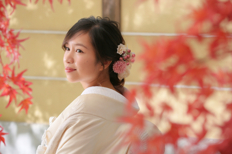 紅葉に囲まれて…