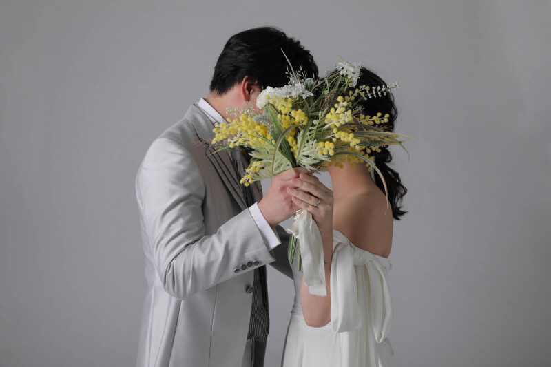 ブーケの裏では・・・♡