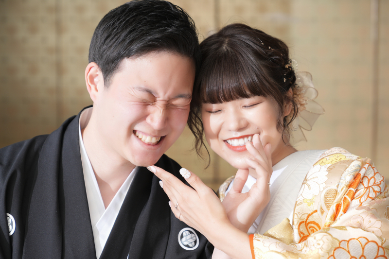 最後はお二人お顔をギュッと！