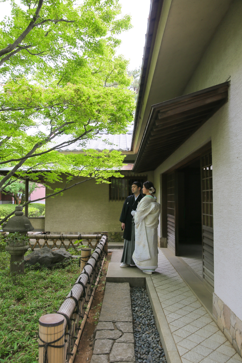 庭にたたずむお2人